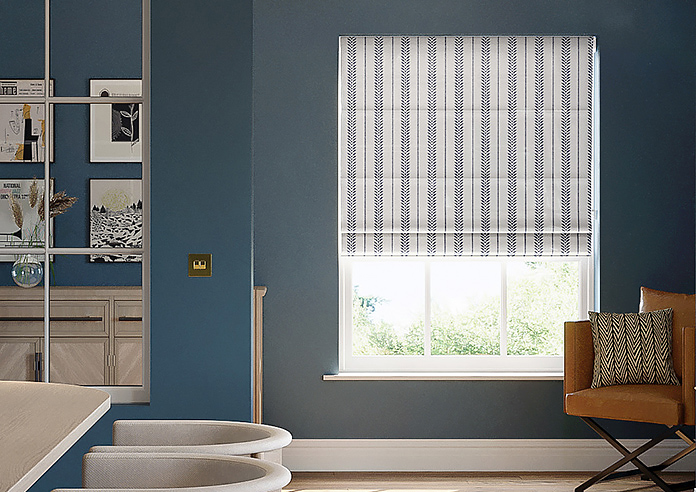 Laurel Stripe, Navy - Twist&Fit Roman Blind - Image 3